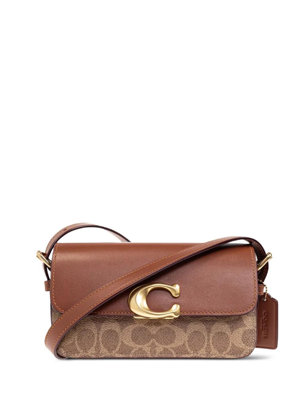 COACH Signature Coated Canvas Zoe Mini Shoulder Handbag