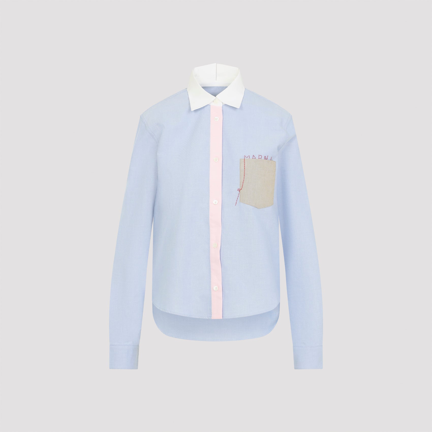 MARNI Mini Cotton Baby Shirt with Embroidered Front Pocket
