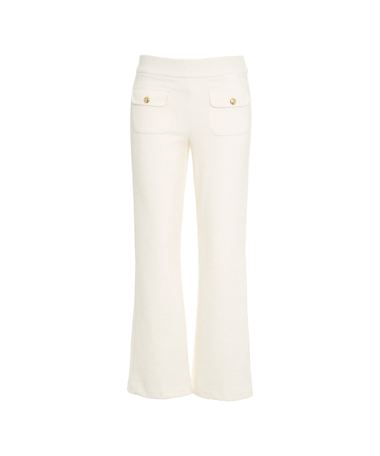 CAMBIO High Waist Flared Trousers with Decorative Buttons