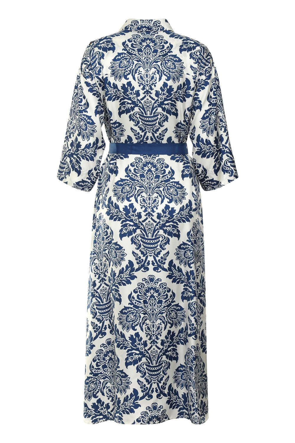 S MAX MARA Printed Silk Shirtdress with Matching Belt