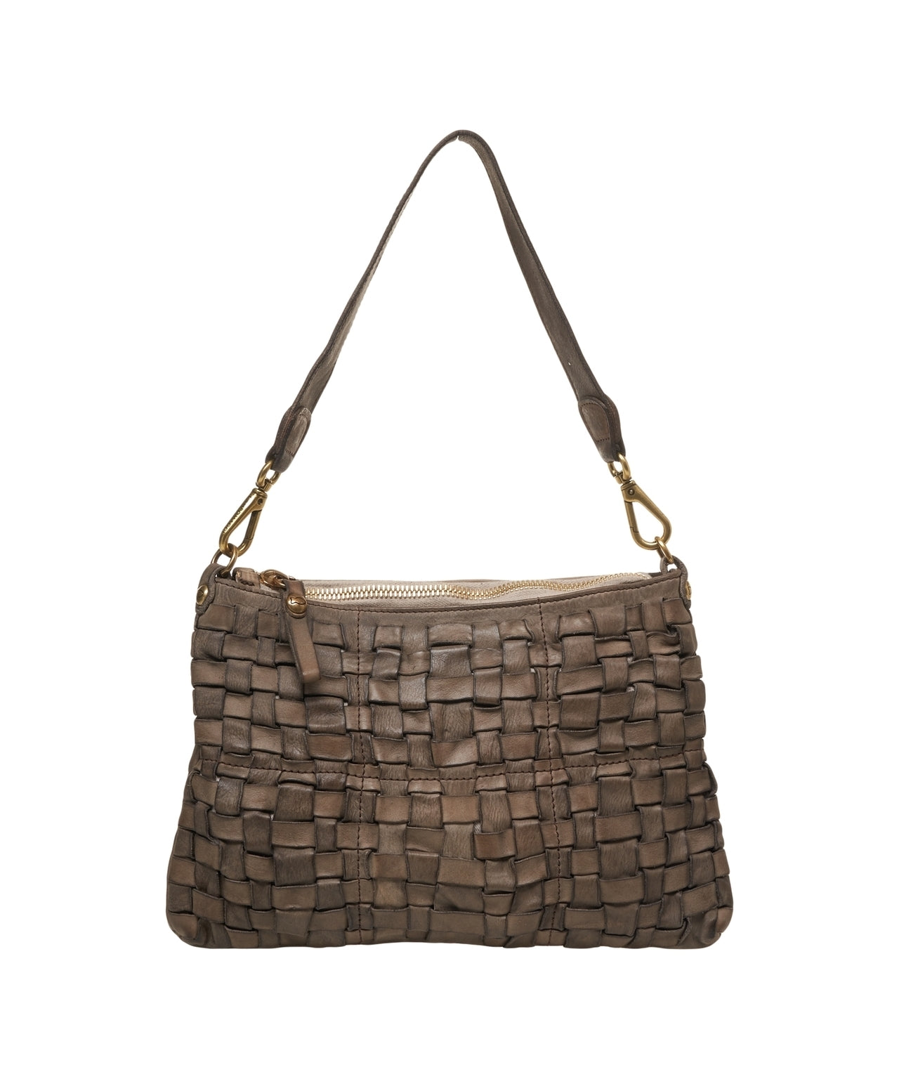 CAMPOMAGGI Braided Leather Shoulder Bag - 30 x 20 cm