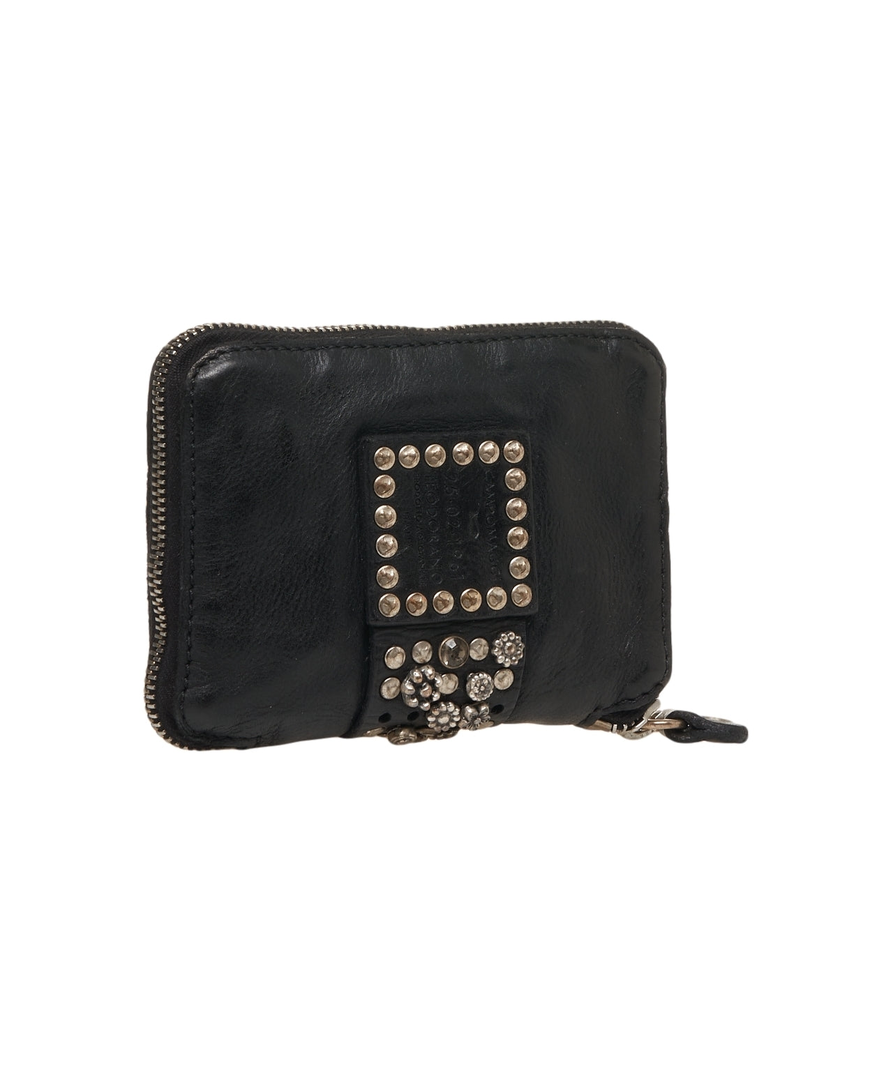 CAMPOMAGGI Studded Zip Wallet with Rhinestone Accents