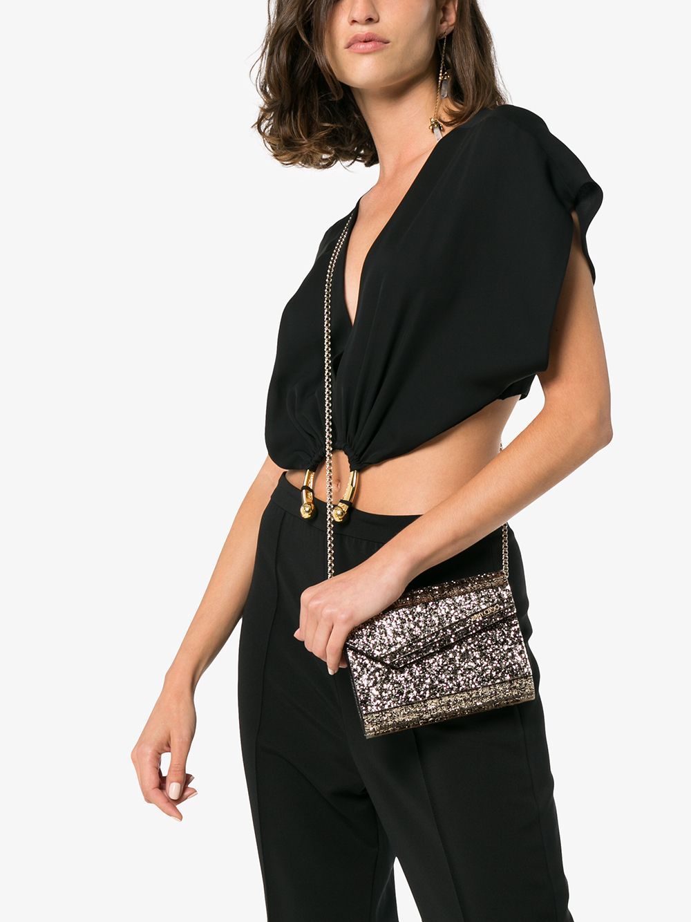 JIMMY CHOO Chunky Glitter Acrylic Tote Handbag