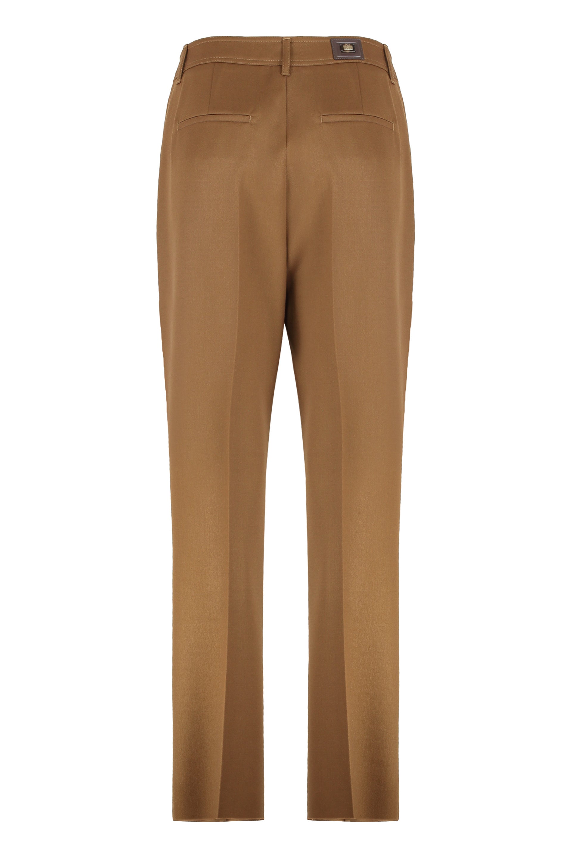 MAX MARA Wool Gabardine Trousers with Straight Leg Silhouette