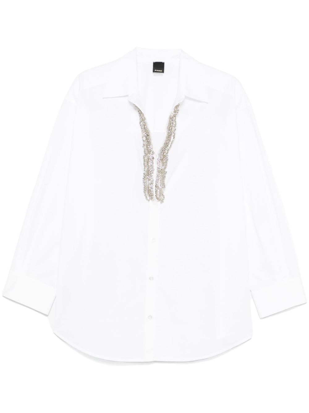 PINKO Chic Women's Button-Up Cotton Shirt with Wingtip Collar