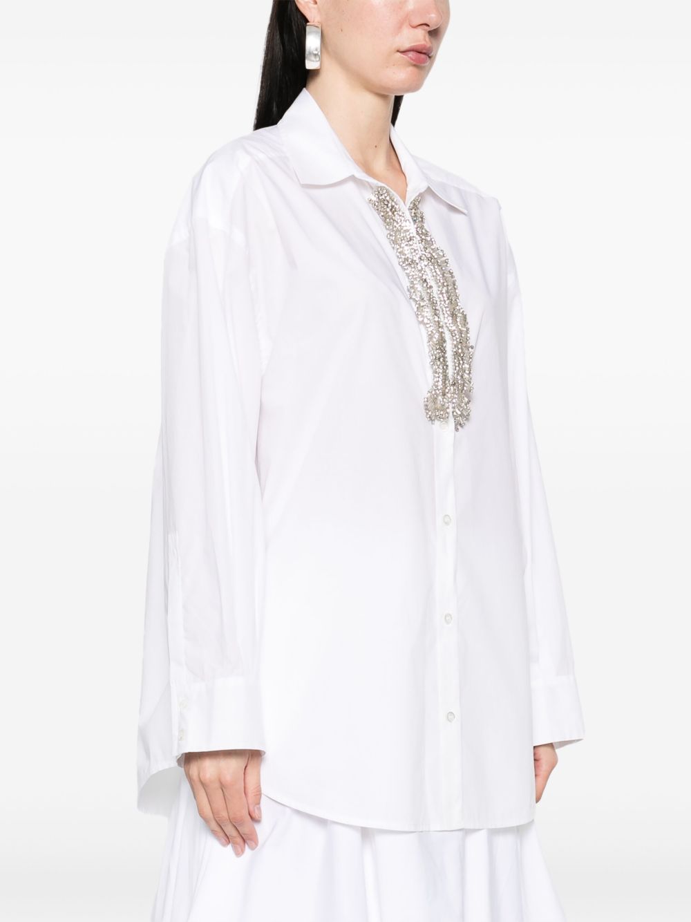 PINKO Chic Women's Button-Up Cotton Shirt with Wingtip Collar