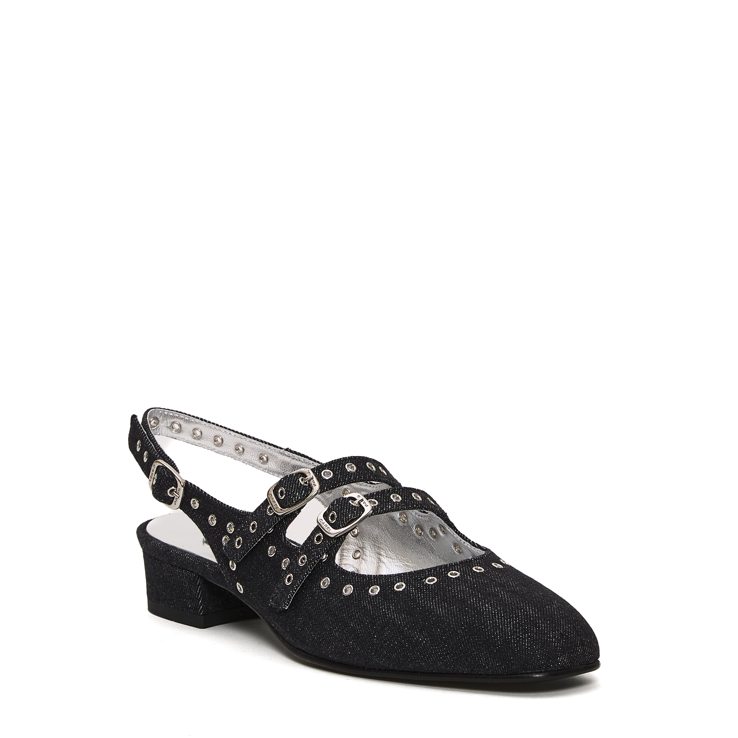 CAREL PARIS Slingback Soft Fabric Ballerinas with Elegant Studs - 30mm