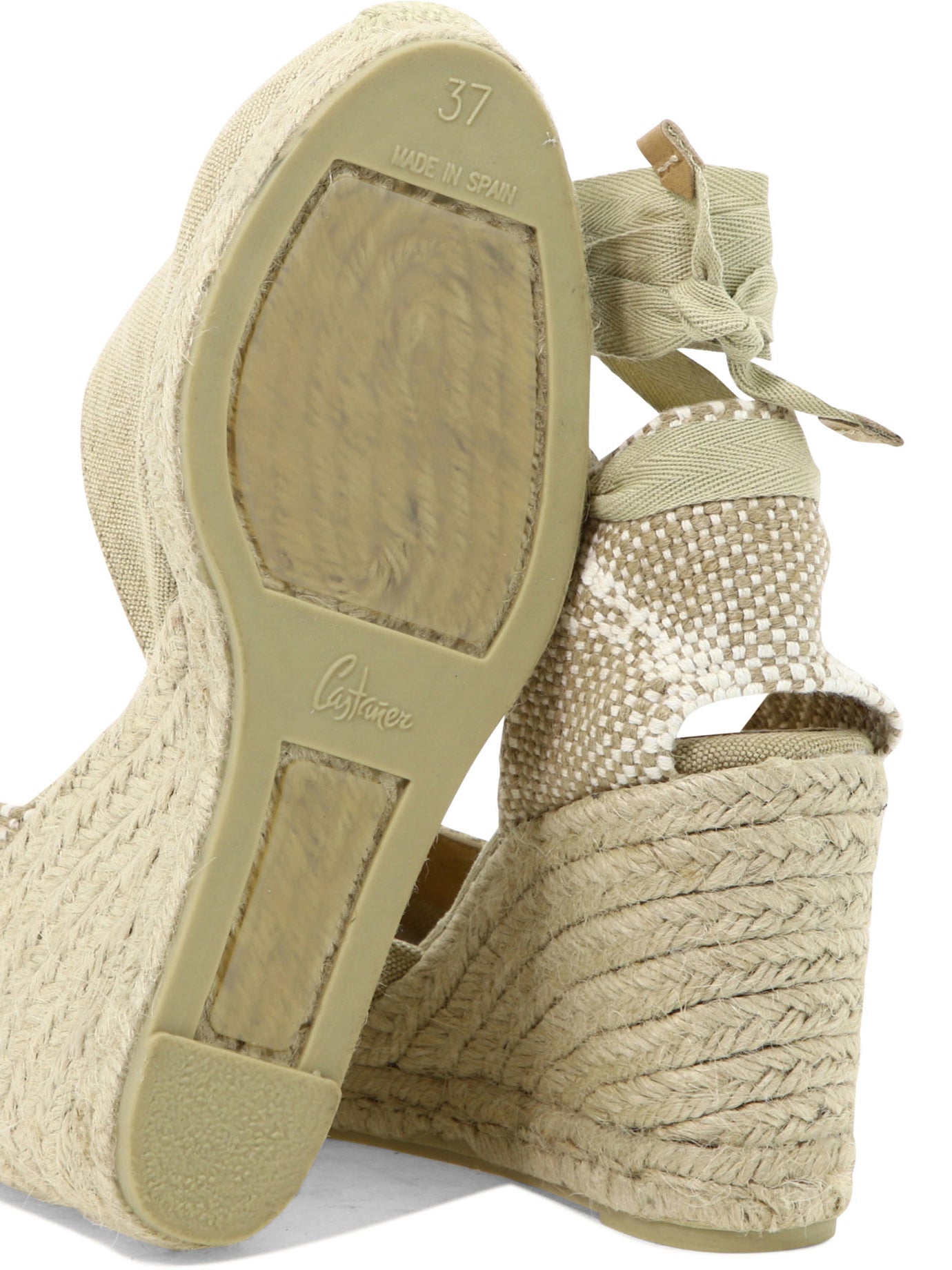 CASTAÑER Elegant Ankle Laced Espadrilles - 9 cm Heel Height