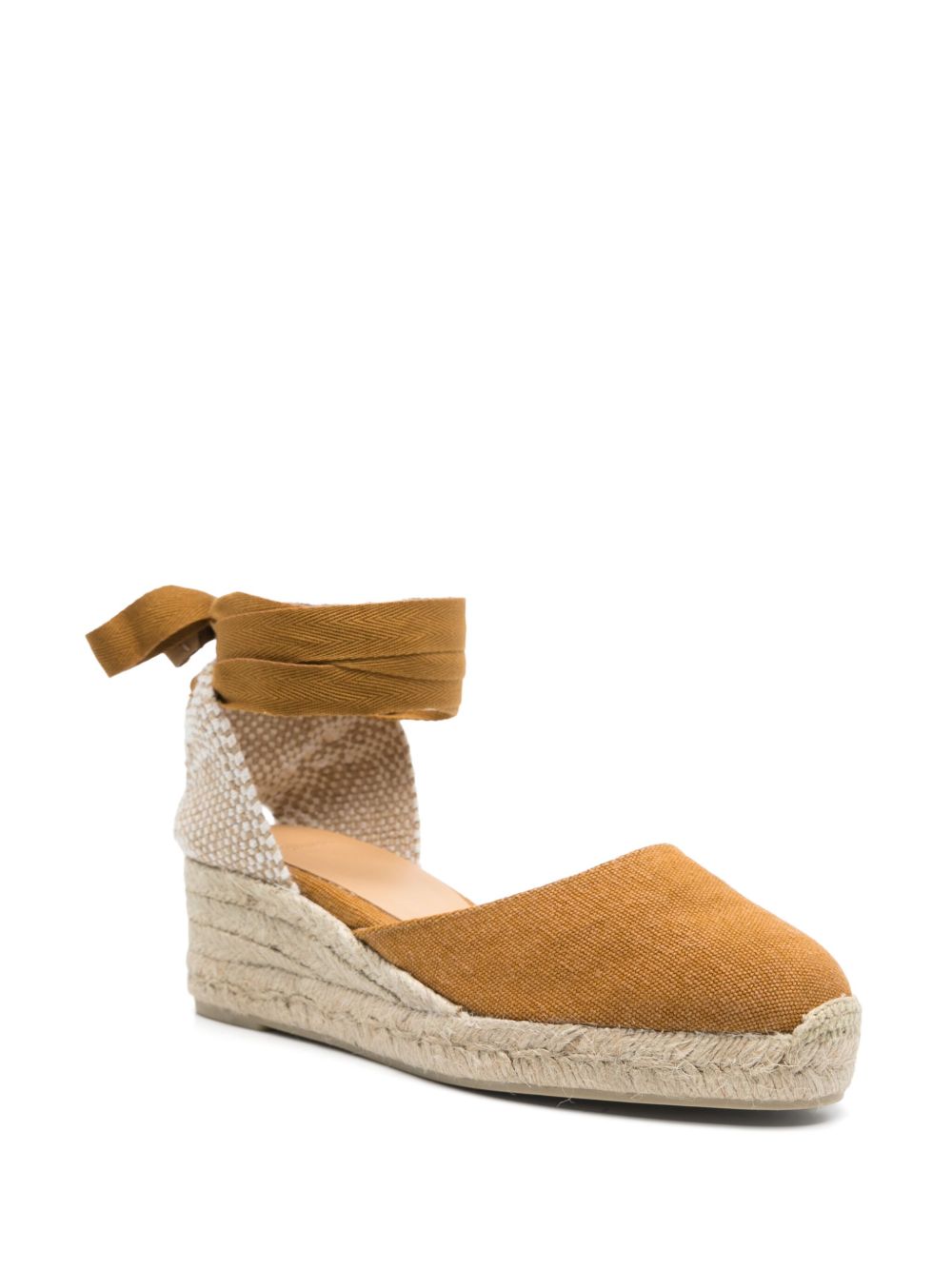 CASTAÑER Women's Tie-Fastening Ankle Strap Espadrilles with Braided Wedge Heel