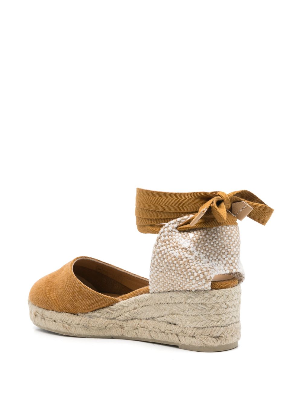 CASTAÑER Women's Tie-Fastening Ankle Strap Espadrilles with Braided Wedge Heel