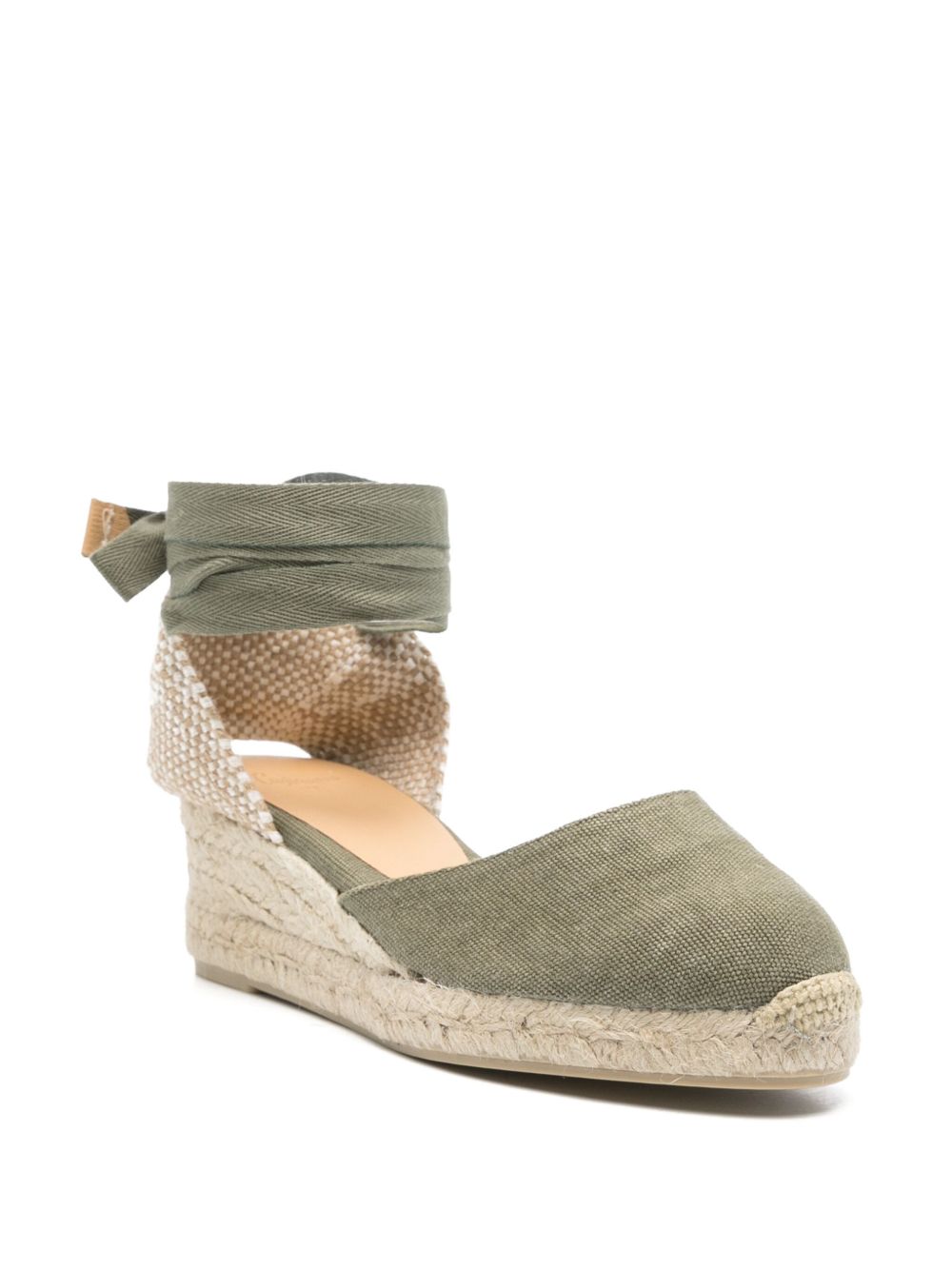 CASTAÑER Women's Tie-Fastening Ankle Strap Espadrilles - Low Wedge