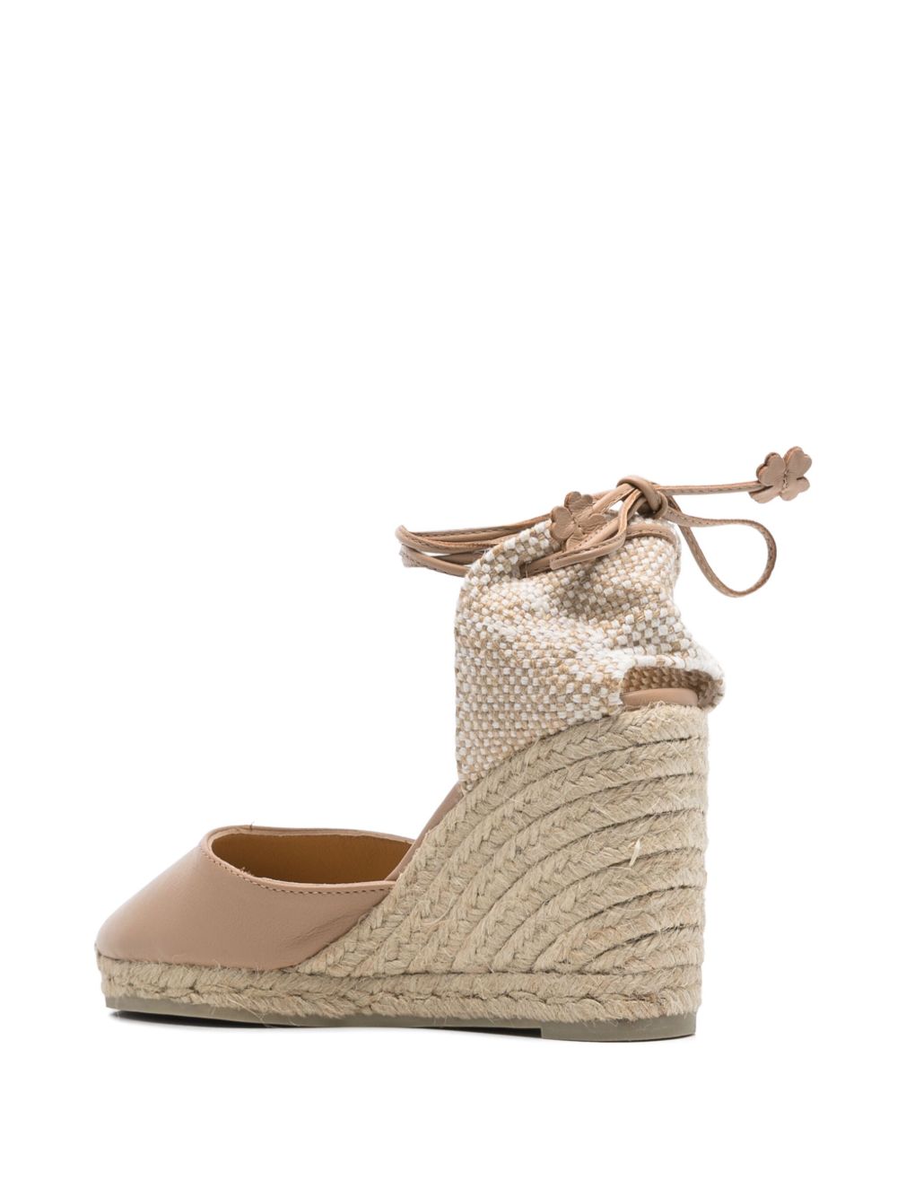CASTAÑER High Wedge Tie-Fastening Leather Espadrilles for Women
