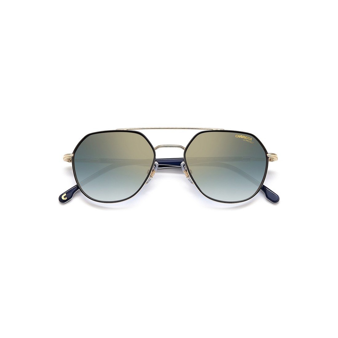 CARRERA Unisex Mini Metal Sunglasses with Blue Shaded Mirror Lenses