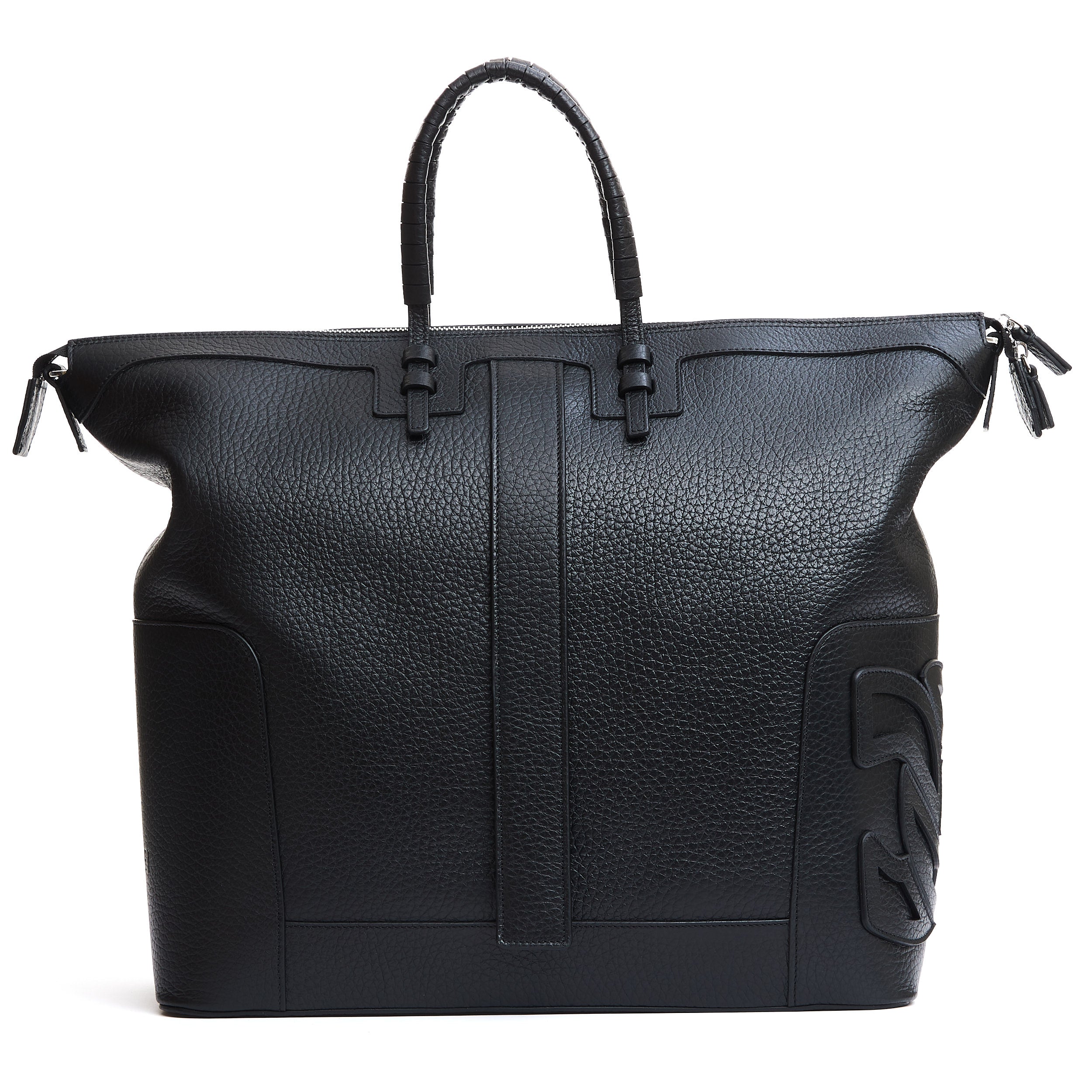 CASADEI Double Handle Hammered Leather Shoulder Handbag