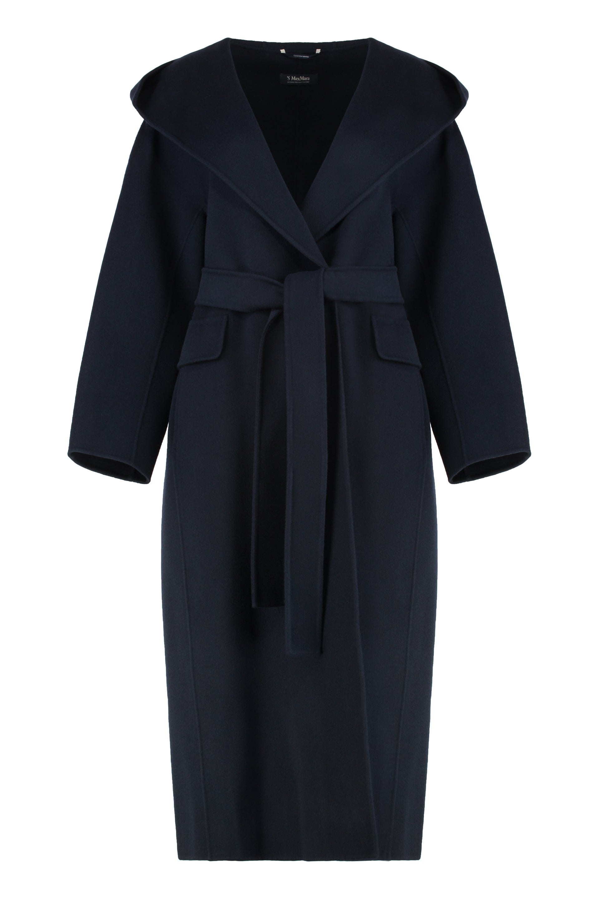 S MAX MARA Virgin Wool Jacket with Coordinated Waist Belt