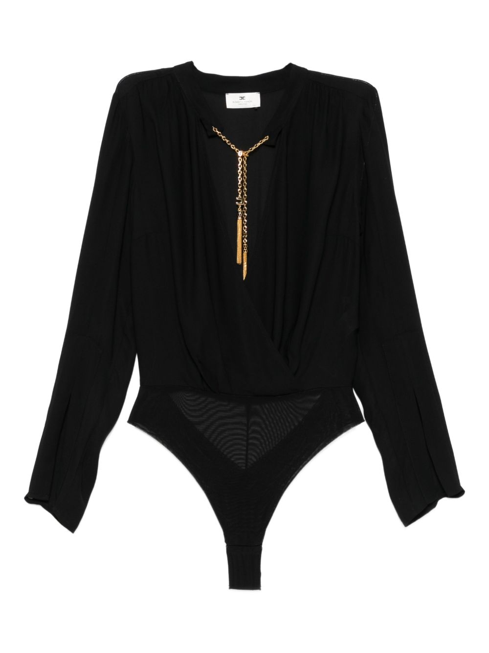 ELISABETTA FRANCHI Long-Sleeve Embellished Bodysuit