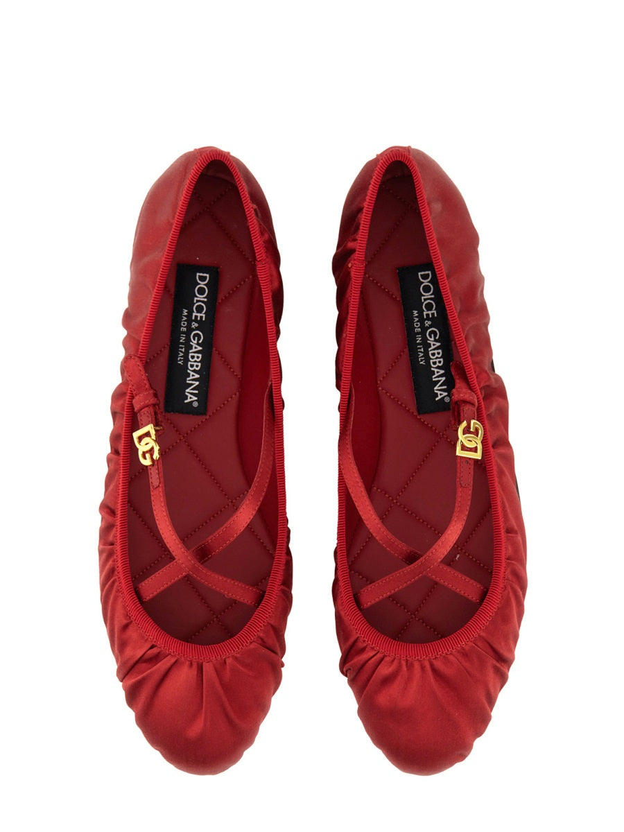 DOLCE & GABBANA Satin Ballerina Sandals for Women
