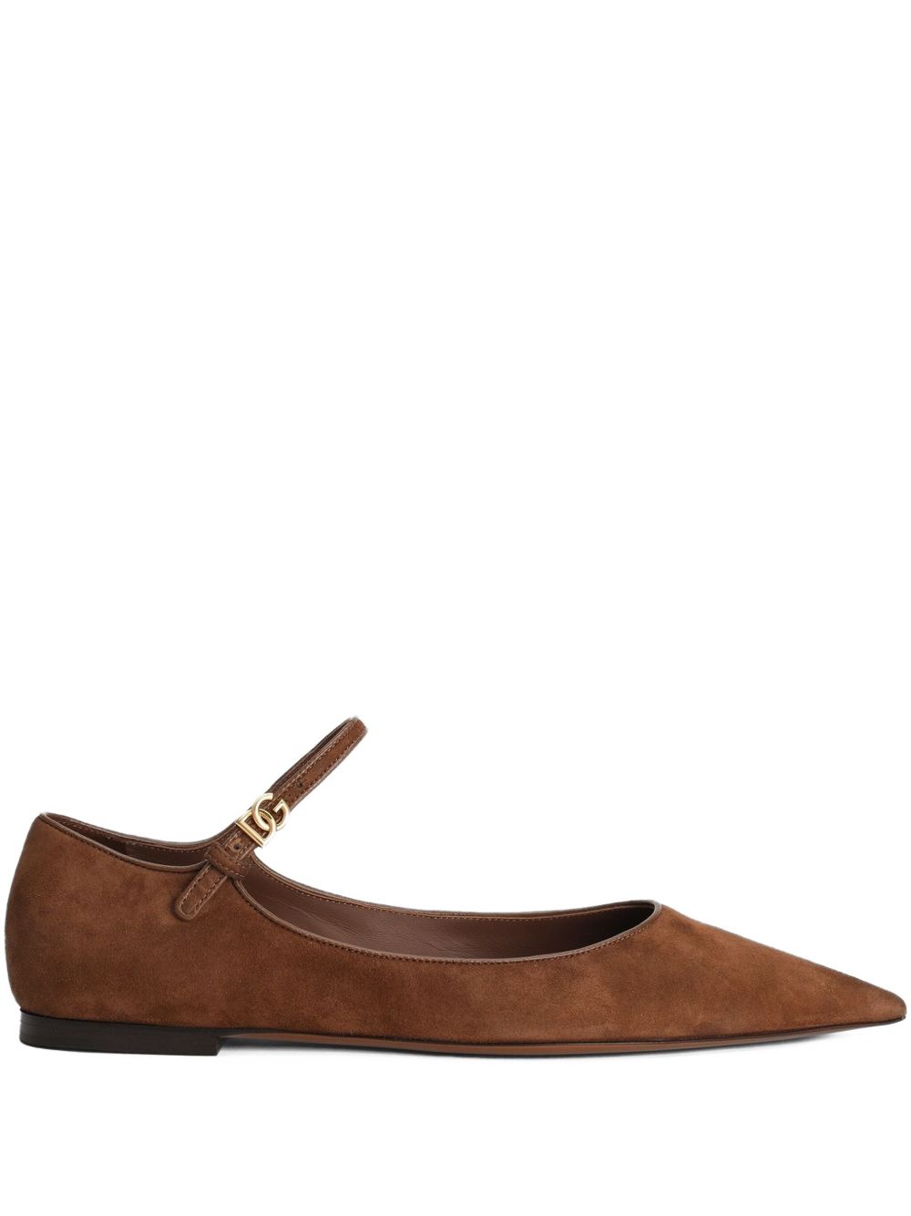 DOLCE & GABBANA Pointed Toe Ankle Strap Flats