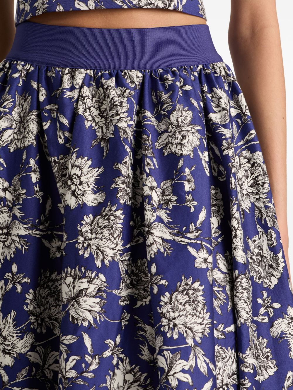 ALICE + OLIVIA Floral Print Cotton Maxi Skirt