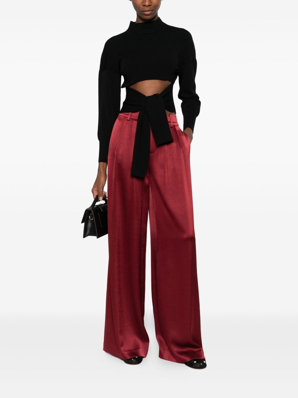 ALICE + OLIVIA Pleated Pants with Belt Loops and Concealed Fly