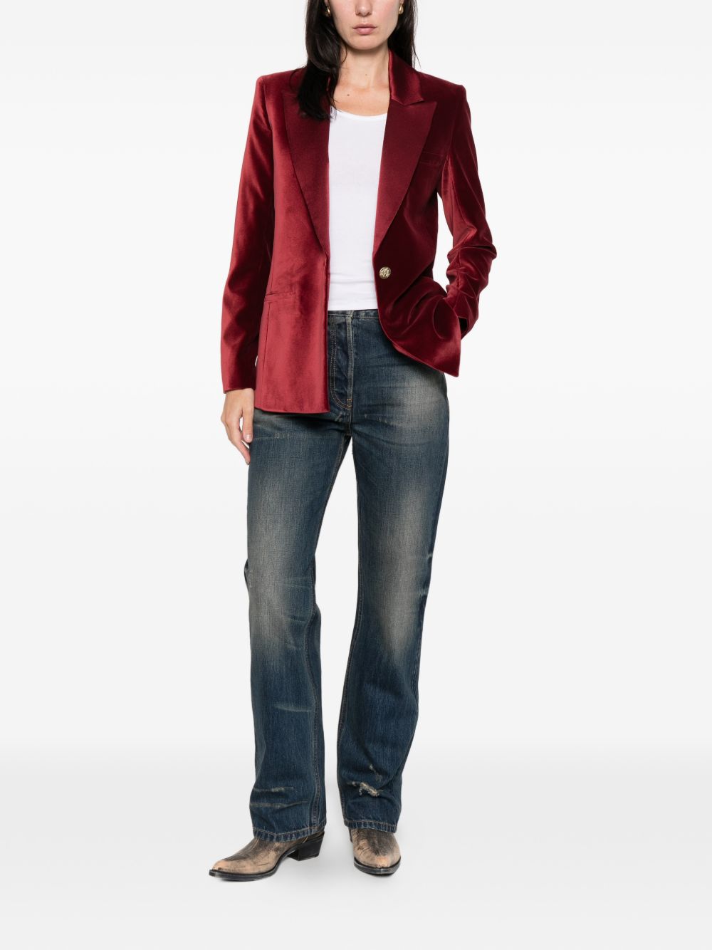 ALICE + OLIVIA Lapel Button-Fastening Blazer