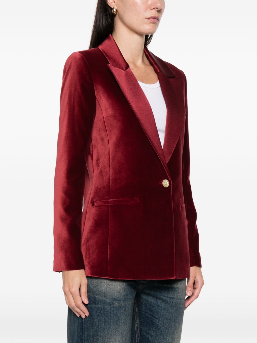 ALICE + OLIVIA Lapel Button-Fastening Blazer