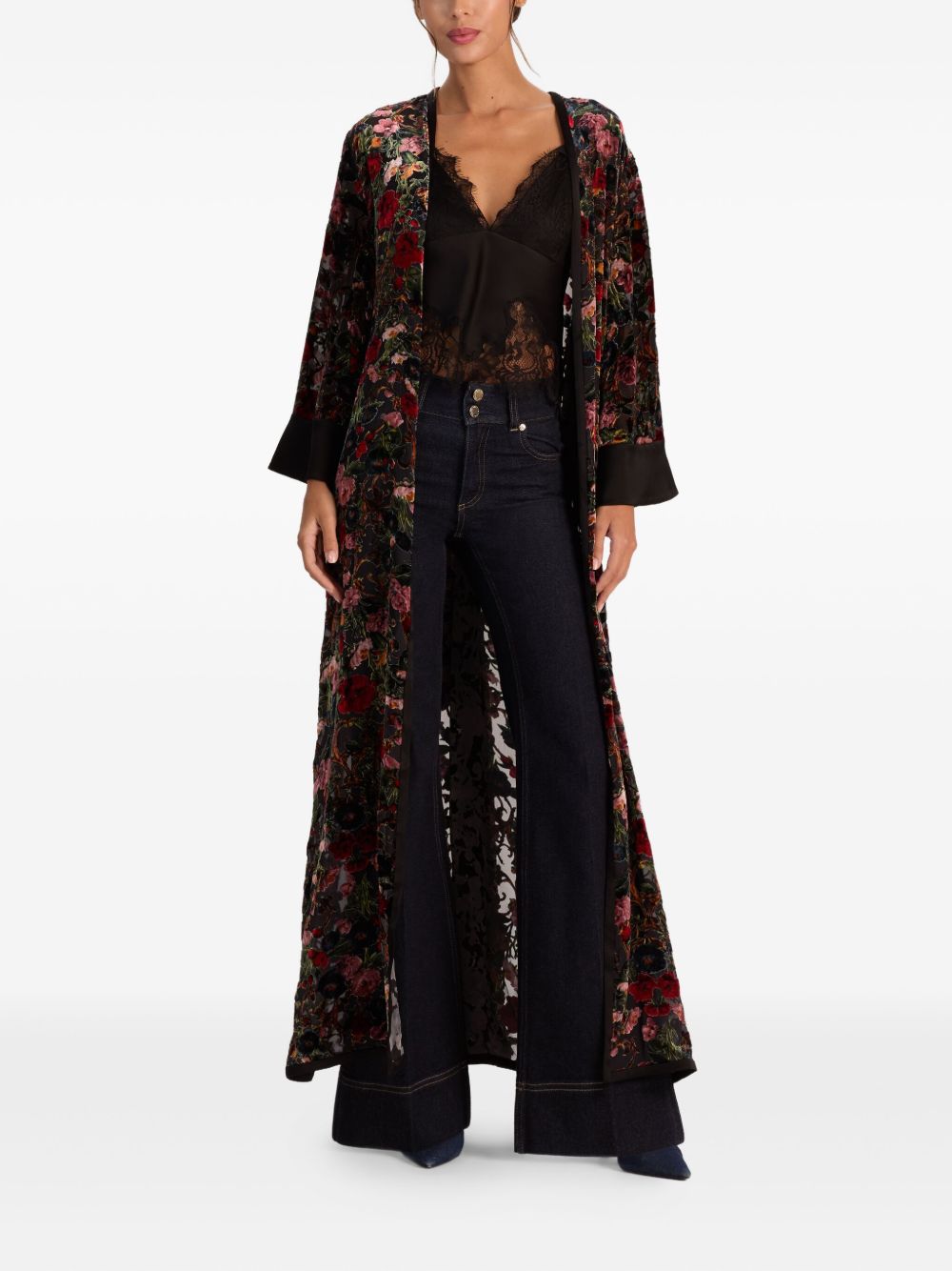 ALICE + OLIVIA Floral Belted V-Neck Mini Dress