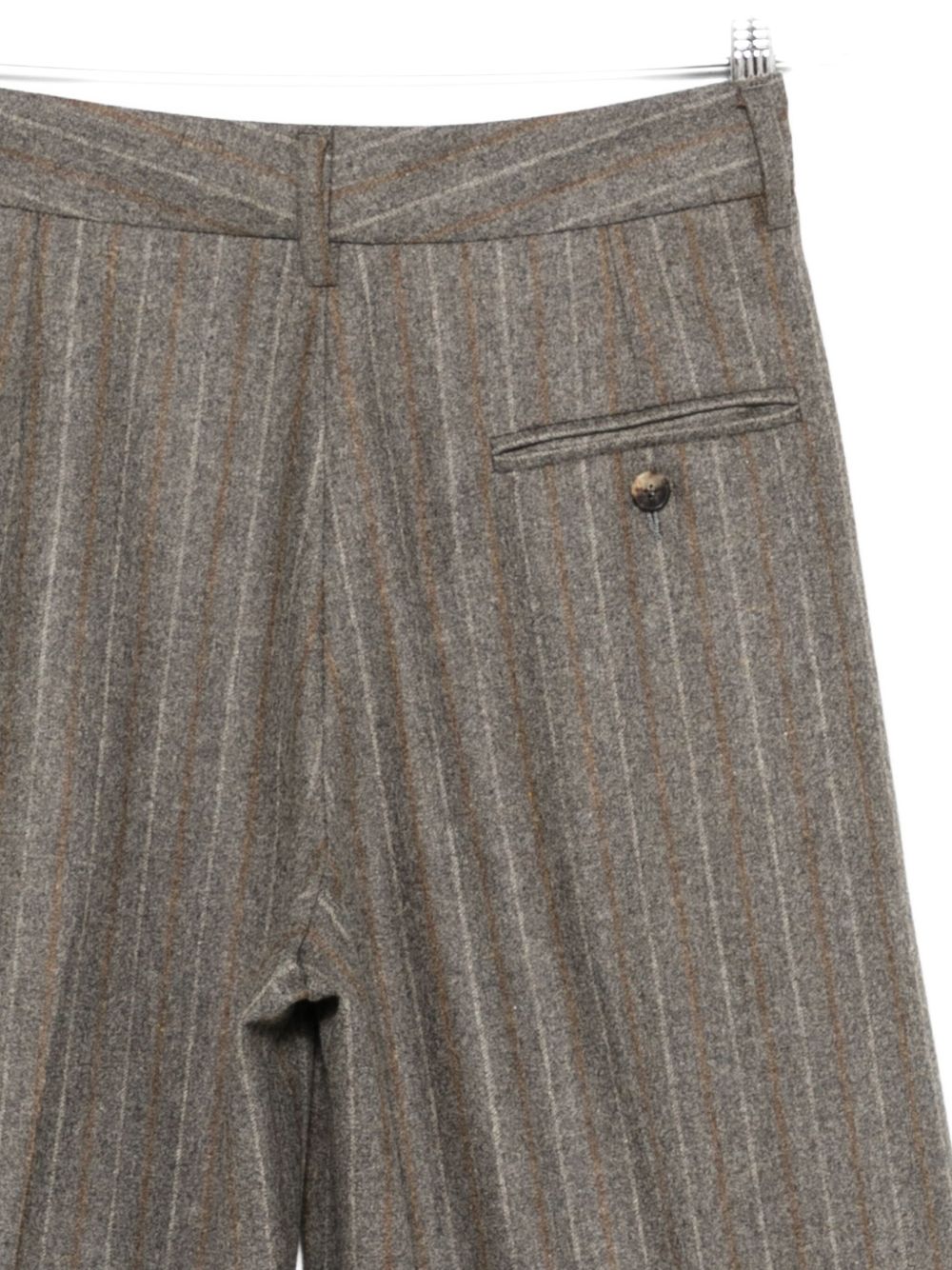 ALBERTO BIANI High-Waist Pinstripe Wool Flannel Trousers
