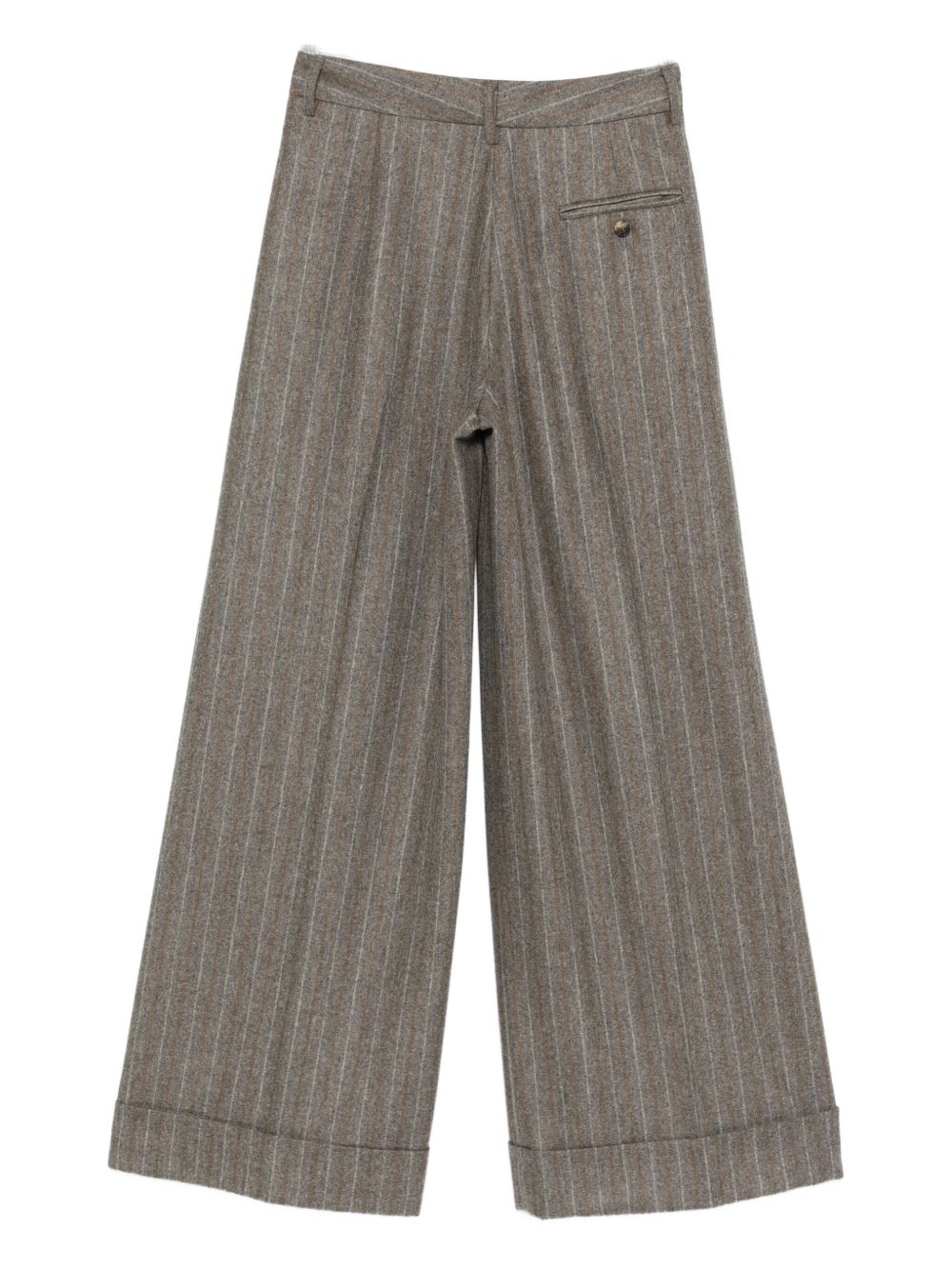 ALBERTO BIANI High-Waist Pinstripe Wool Flannel Trousers