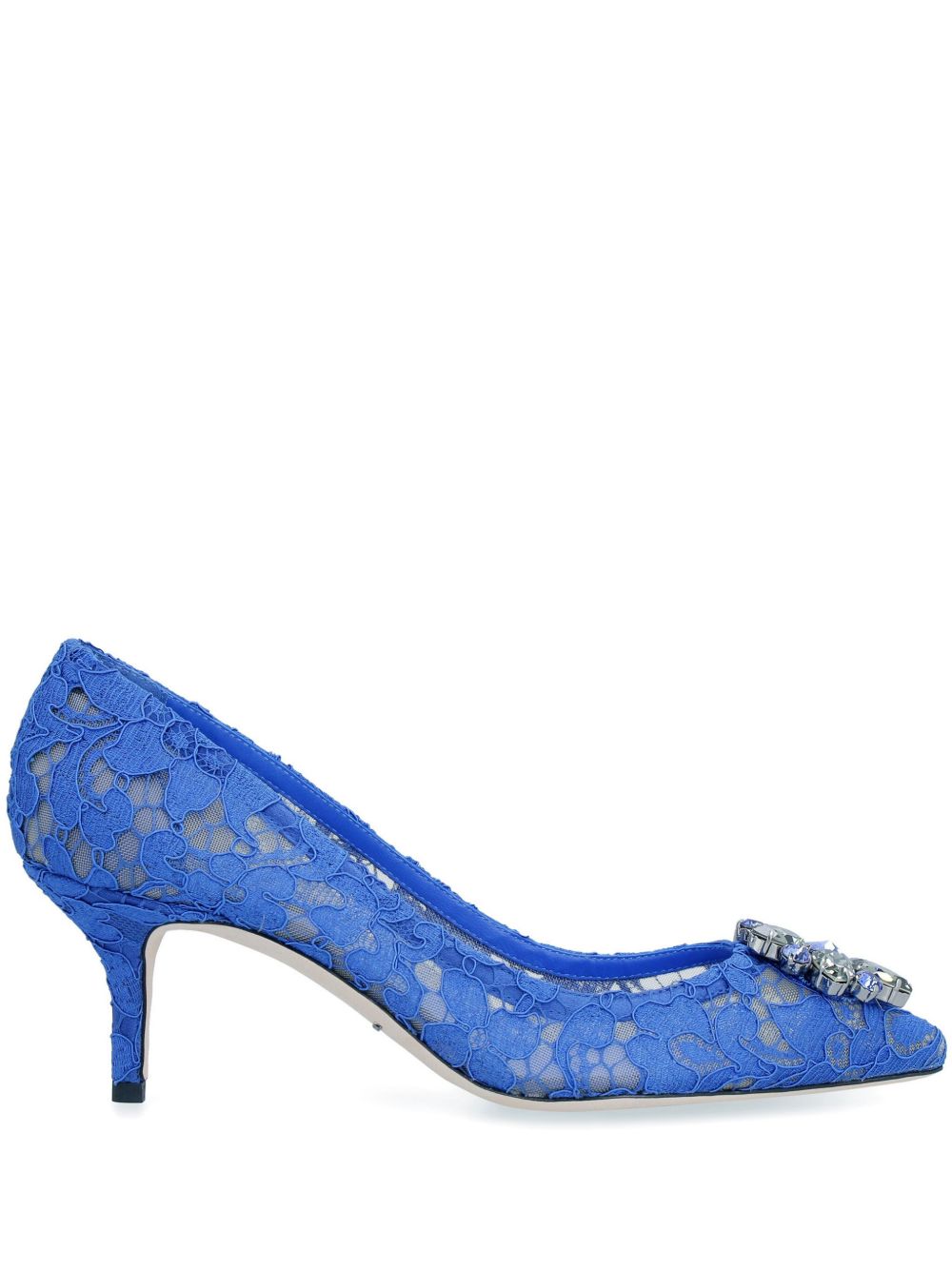 DOLCE & GABBANA Lace Pumps with Sparkling Crystal Detail