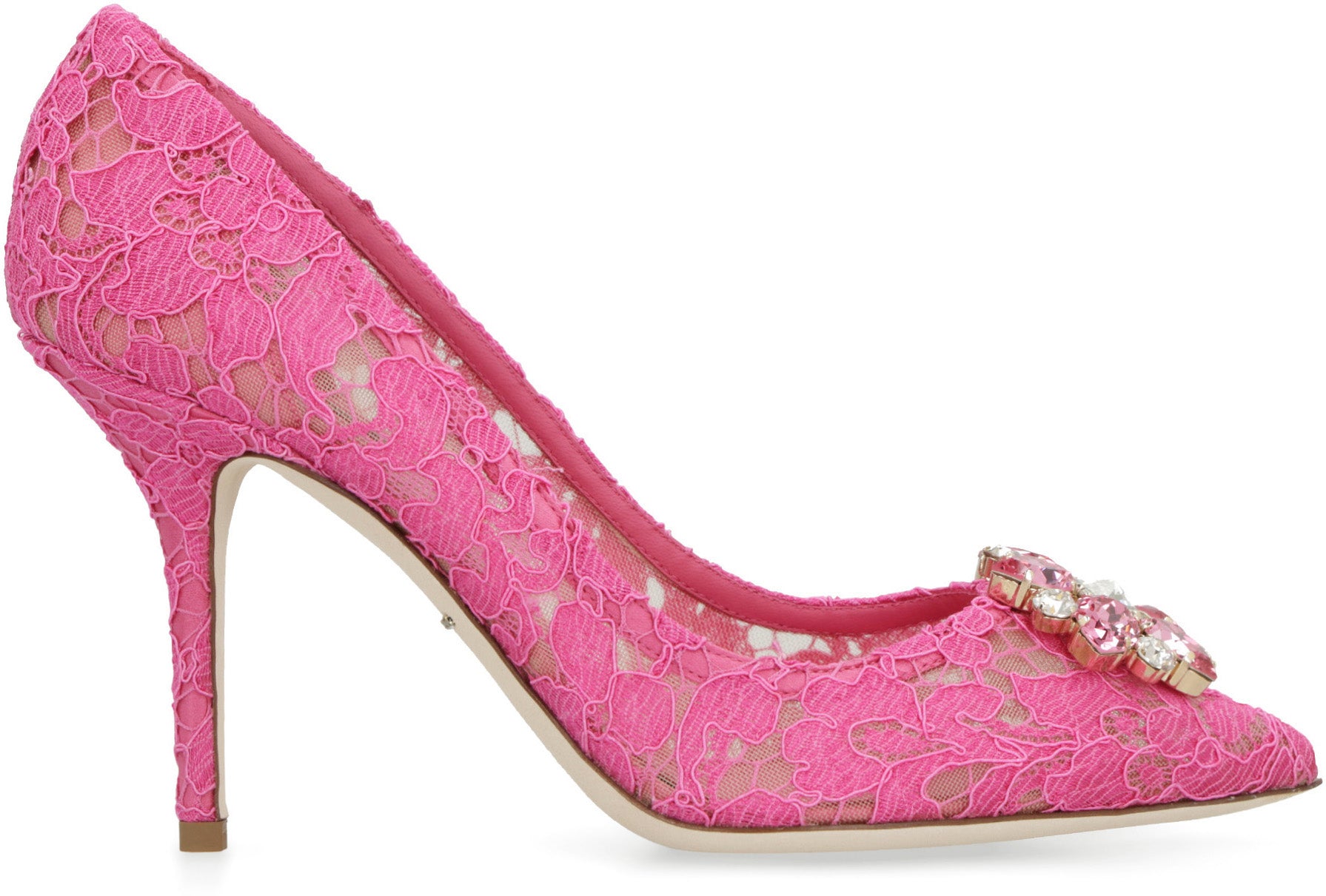 DOLCE & GABBANA Lace Pump with Kitten Stilettos