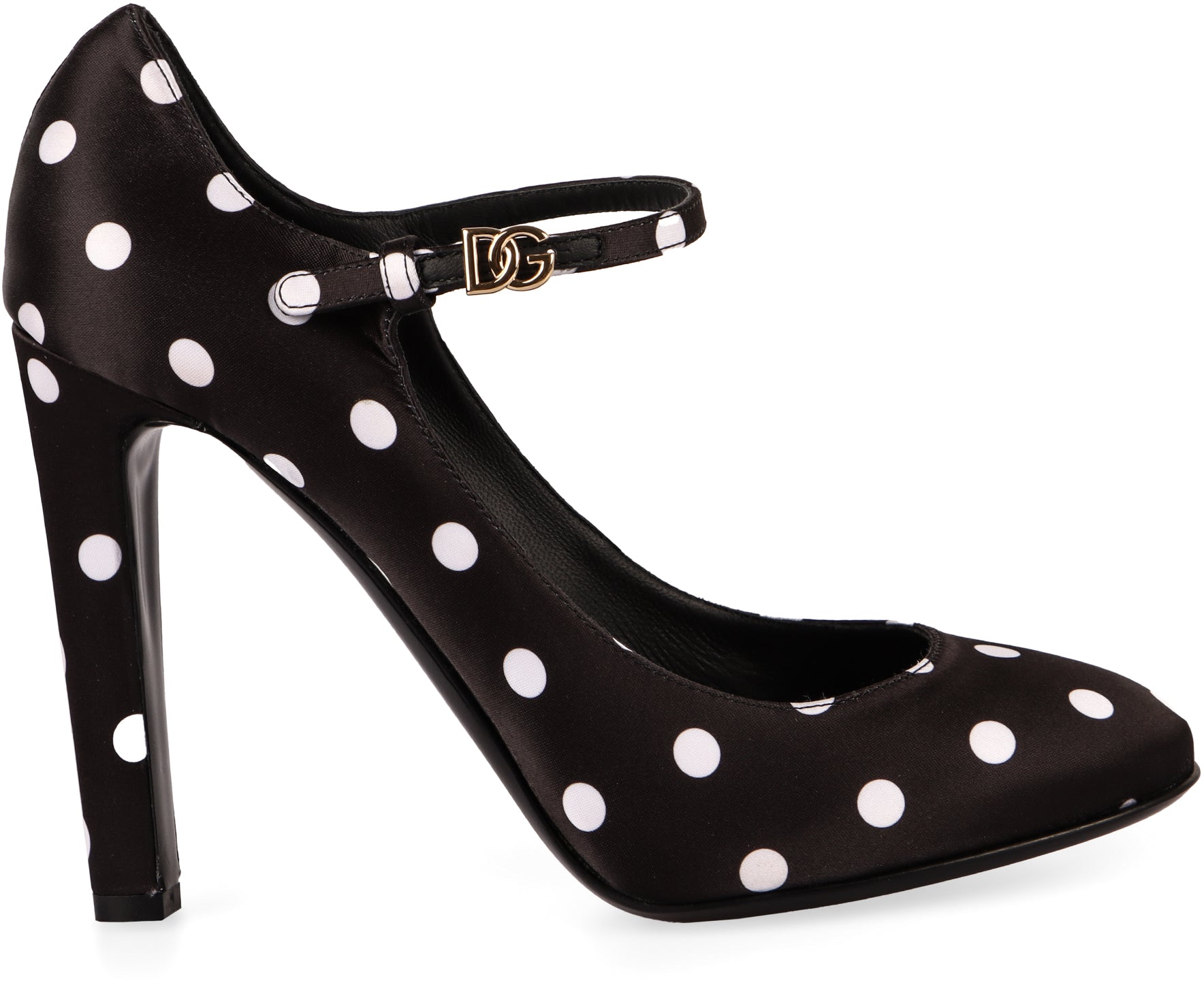 DOLCE & GABBANA Satin Polka-Dot Mary Jane Pumps