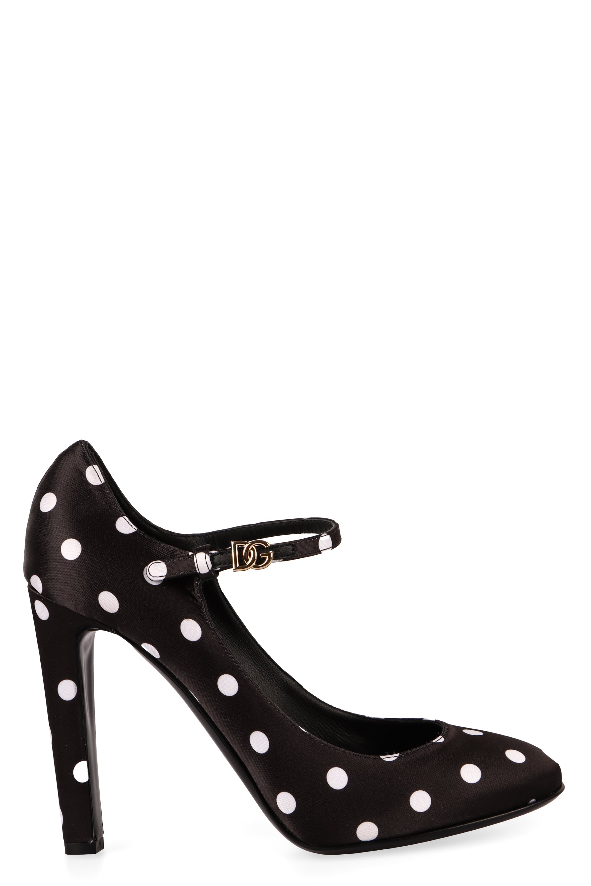 DOLCE & GABBANA Satin Polka-Dot Mary Jane Pumps