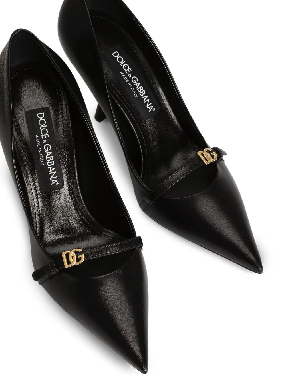 DOLCE & GABBANA 90MM Leather Pumps with Pointed Toes