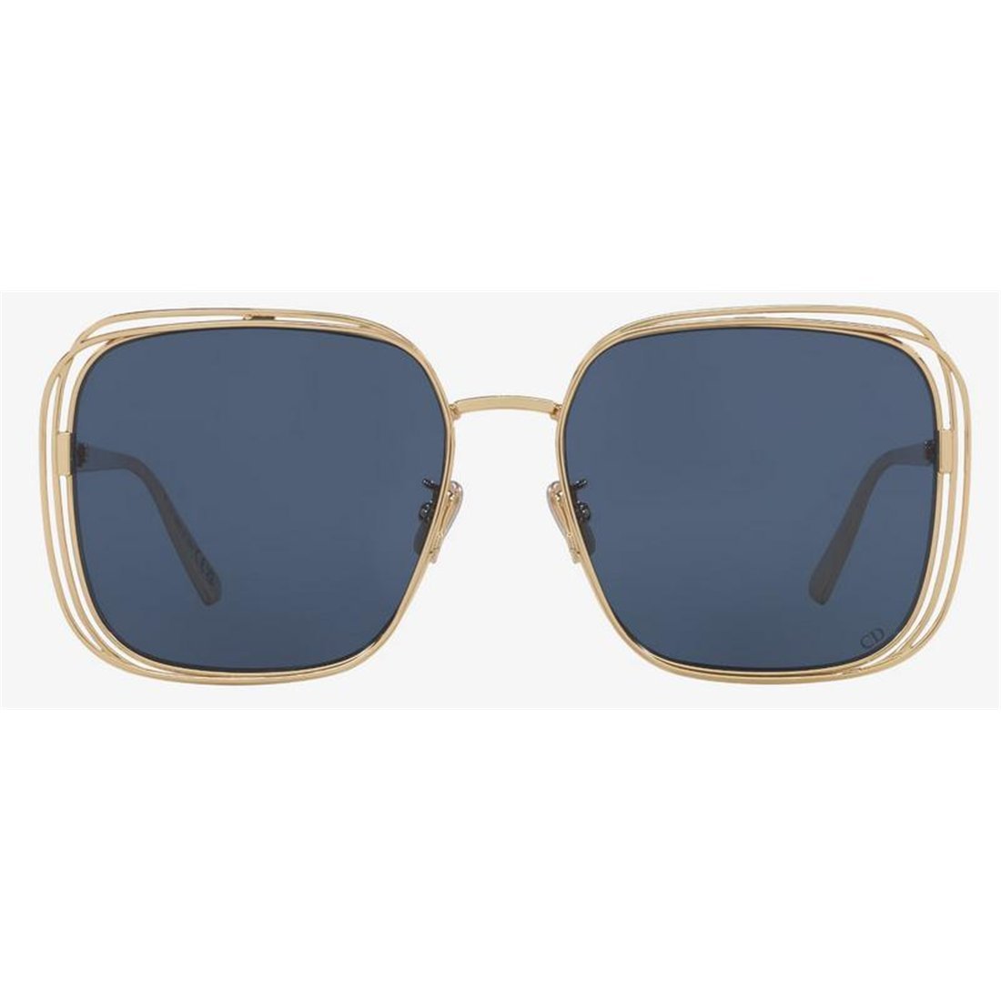 DIOR Elegant Shiny Gold Metal Sunglasses for Women