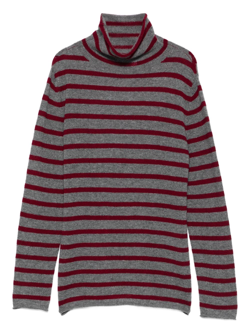 BEYOU Striped Cashmere Turtleneck Sweater for Women