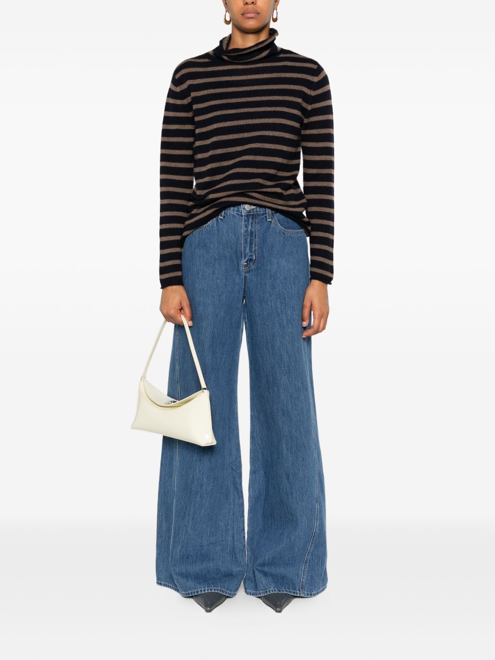 BEYOU Striped Cashmere Sweater for Women