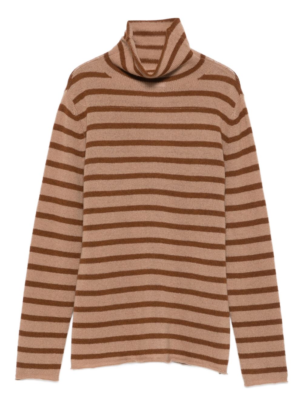 BEYOU Striped Cashmere Turtleneck Sweater for Women