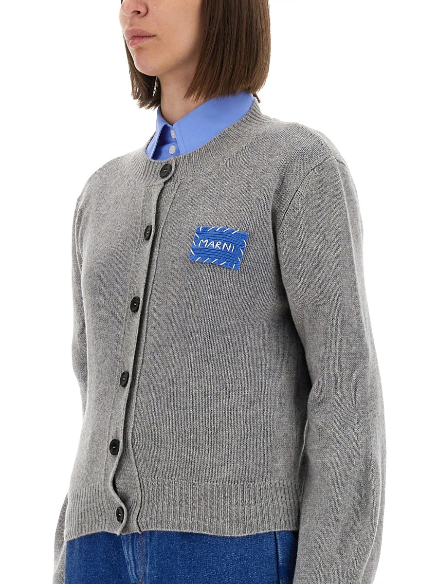 MARNI Cashmere Cardigan with Logo - Size 40 IT