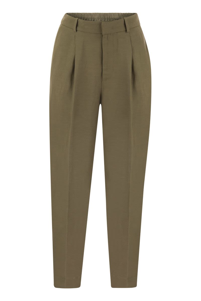 PT01 Chic Viscose and Linen Trousers