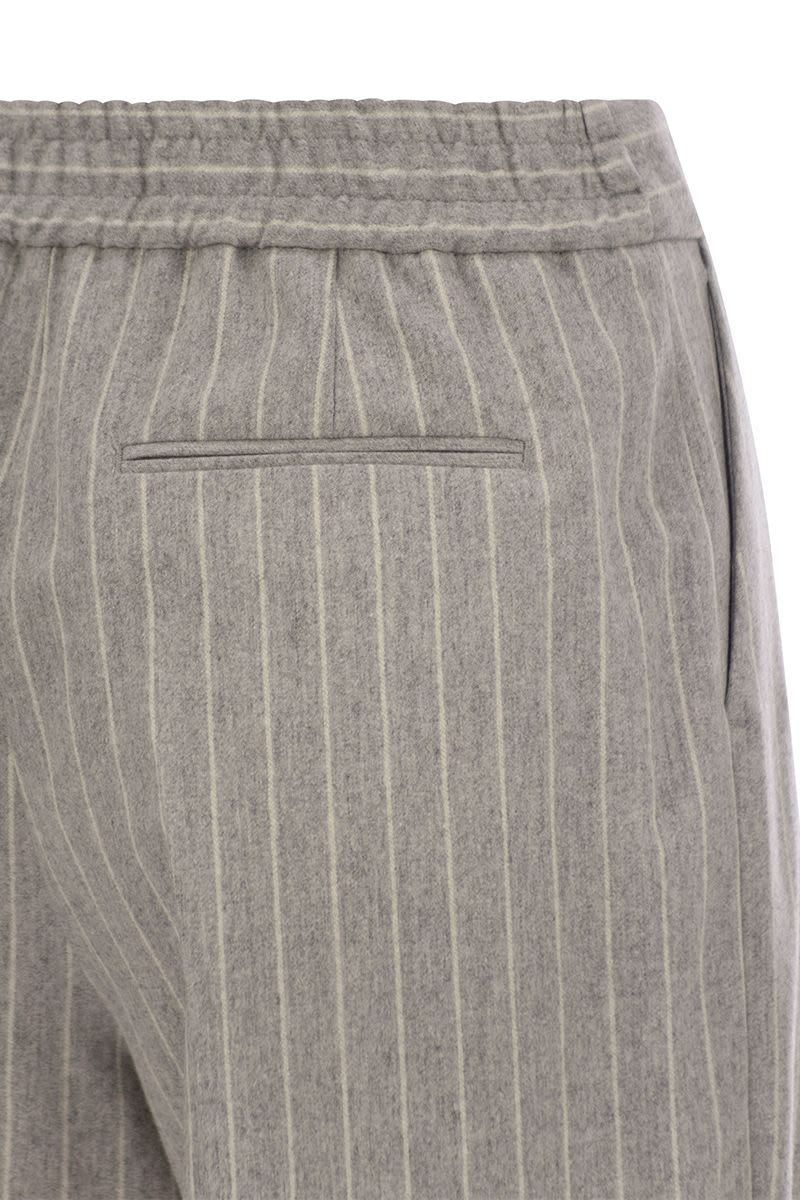 PT01 Wool and Cashmere Pinstripe Pants for Women
