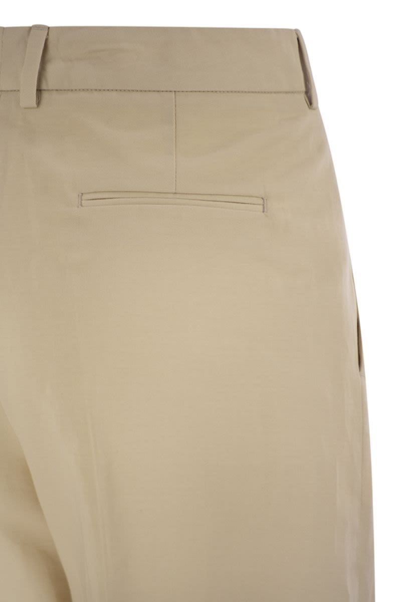 PT TORINO Cropped Wide Leg Cotton-Linen Trousers