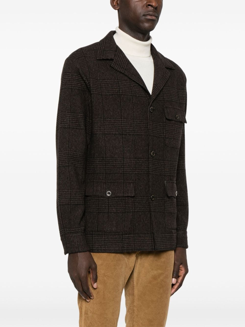 FINAMORE Men's Wool Blend Single-Breasted Jacket