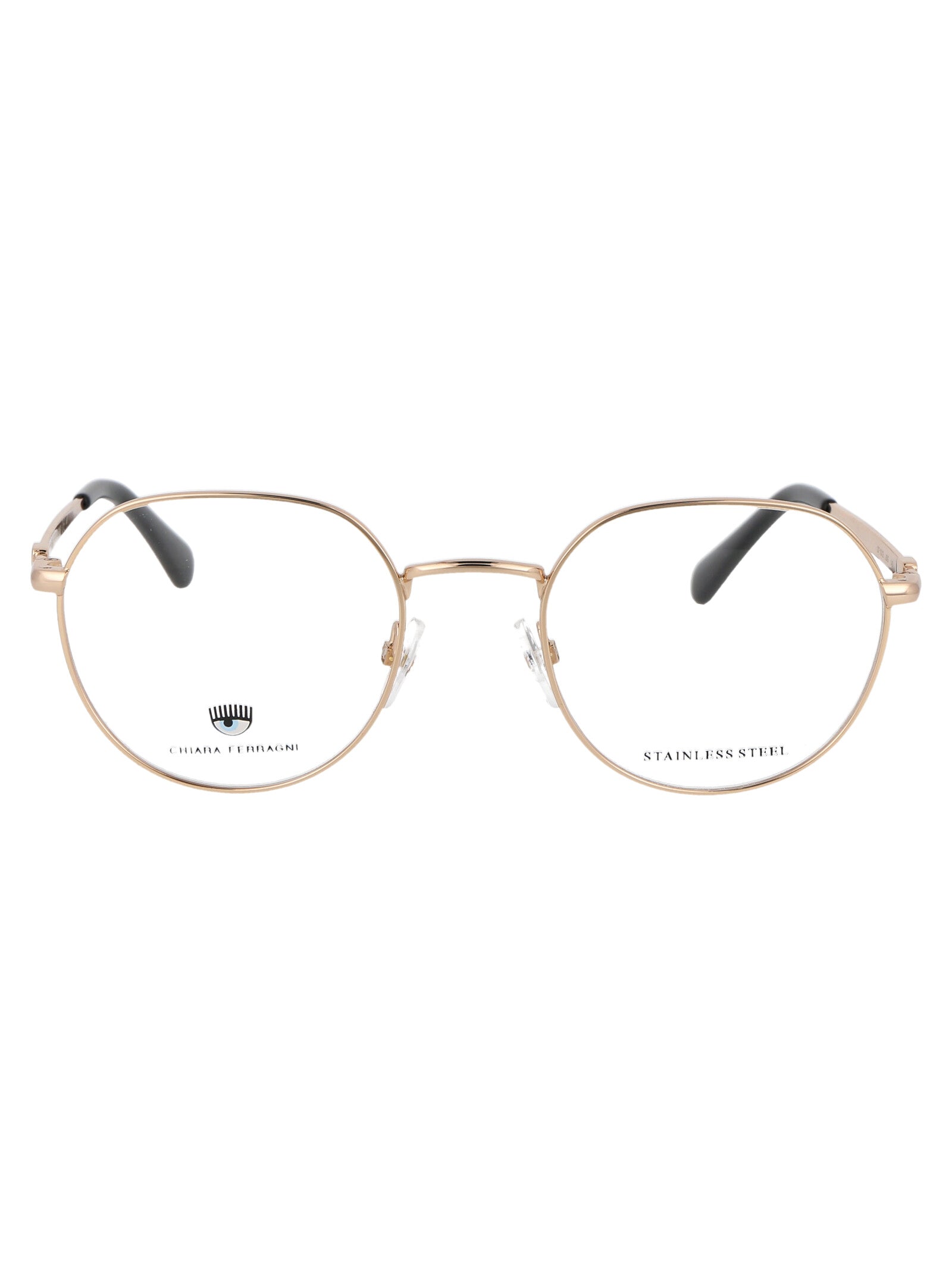 CHIARA FERRAGNI Gold Metal Optical Glasses for Women - CF 1012