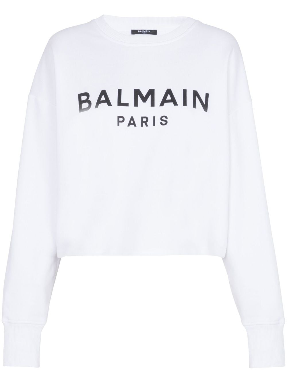 BALMAIN Organic Cotton Cropped Sweatshirt - Women’s Mini Fit