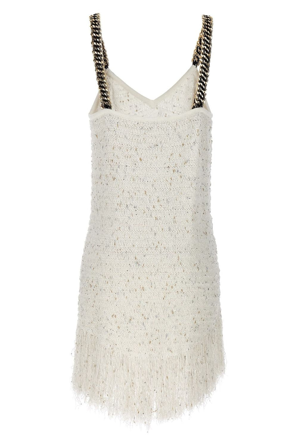 BALMAIN Fringed Lurex Tweed Mini Dress
