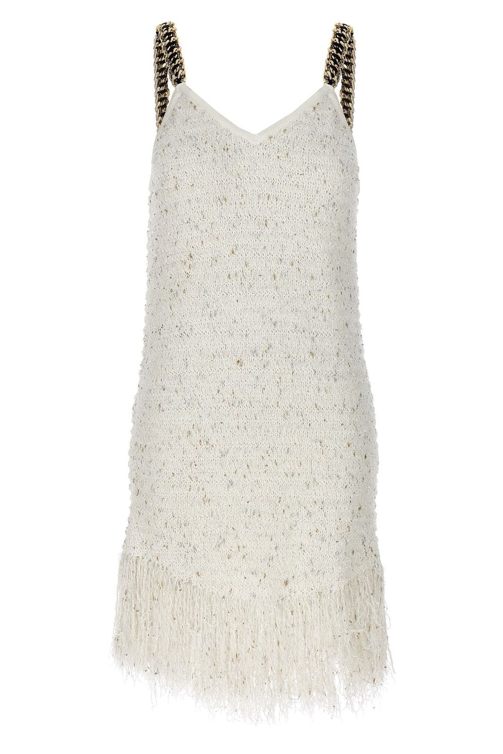 BALMAIN Fringed Lurex Tweed Mini Dress