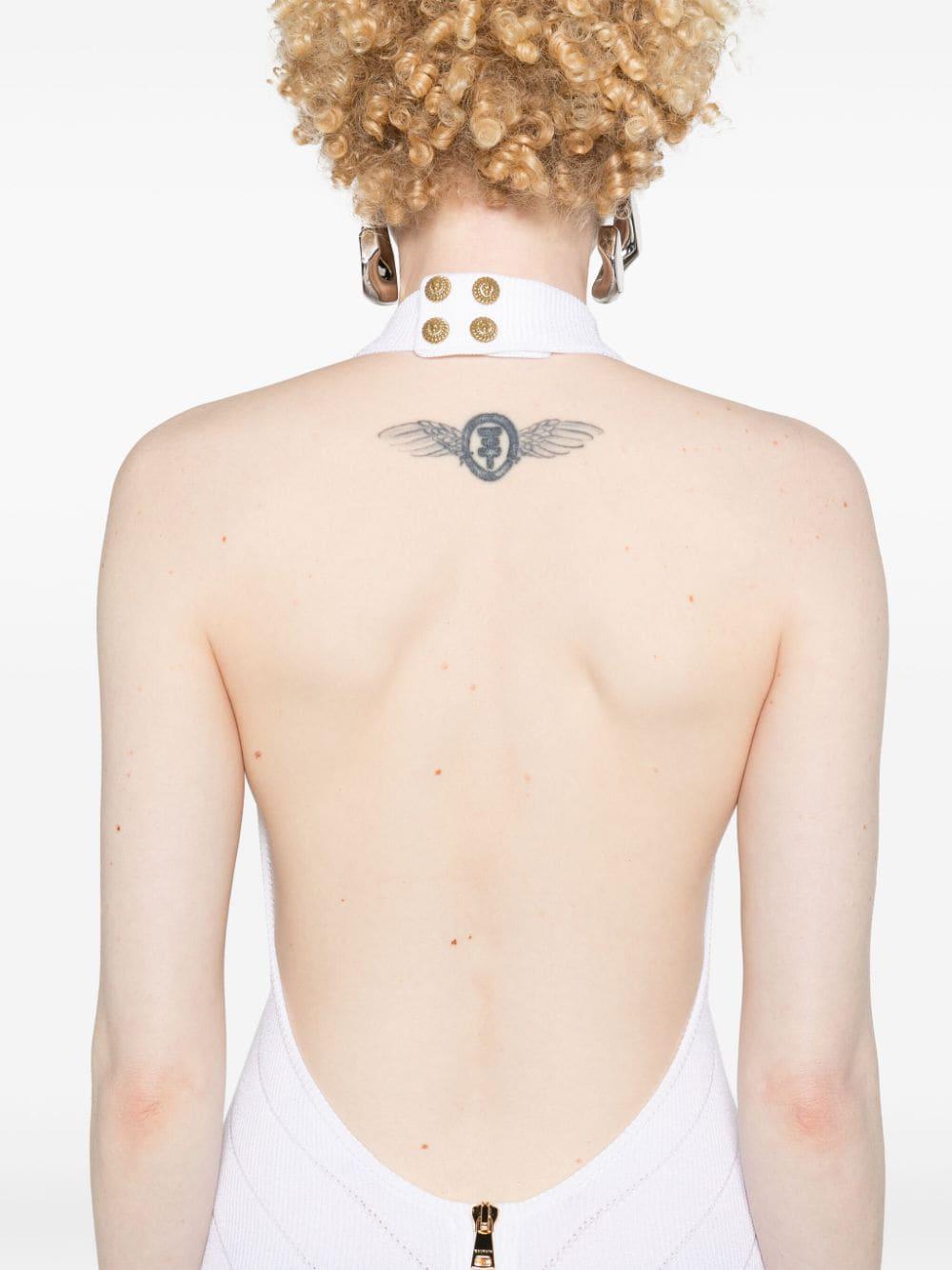 BALMAIN Ribbed-Knit Halterneck Midi Dress - Women's Spring/Summer 2025