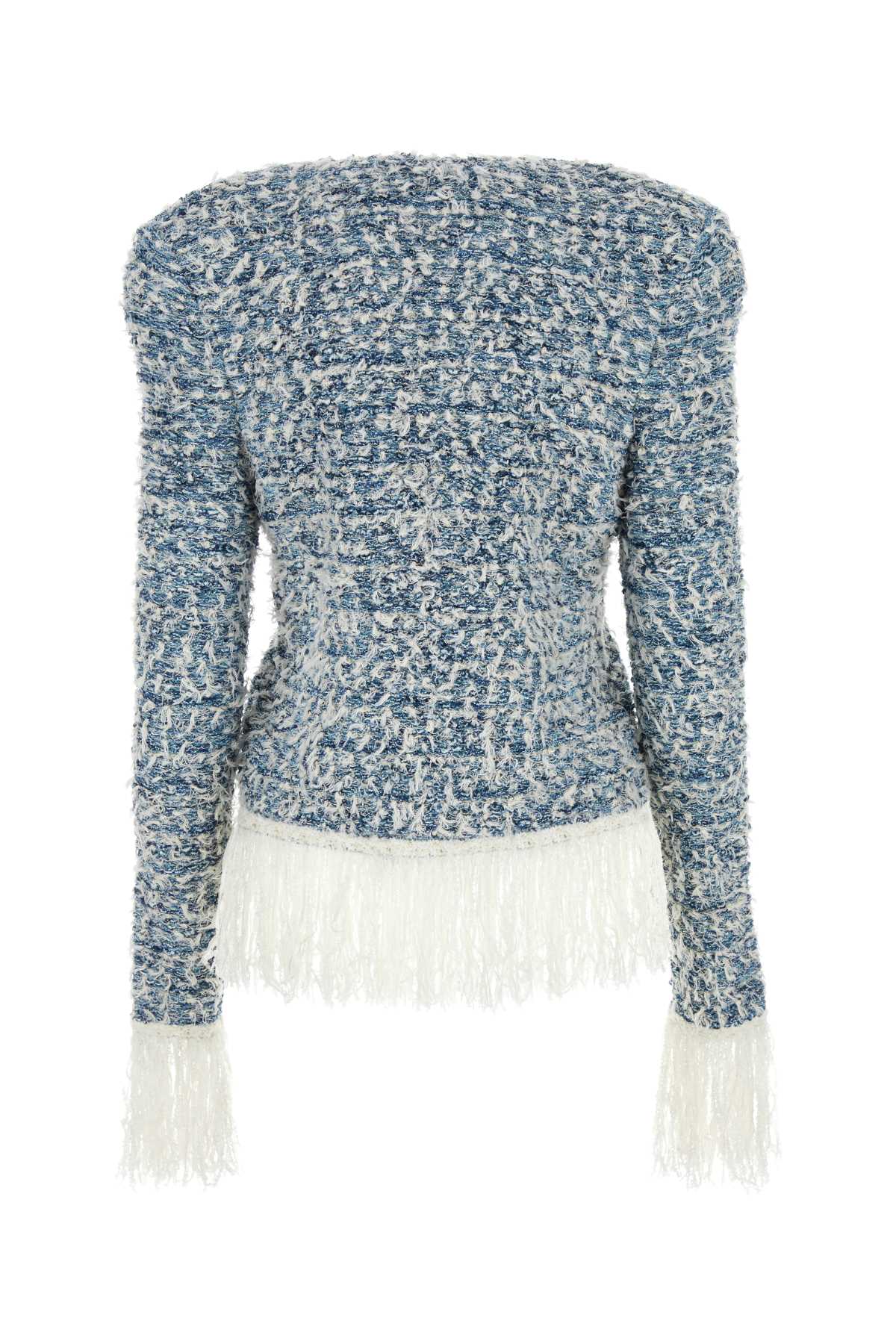 BALMAIN Embroidered Tweed Cardigan for Women - SS24