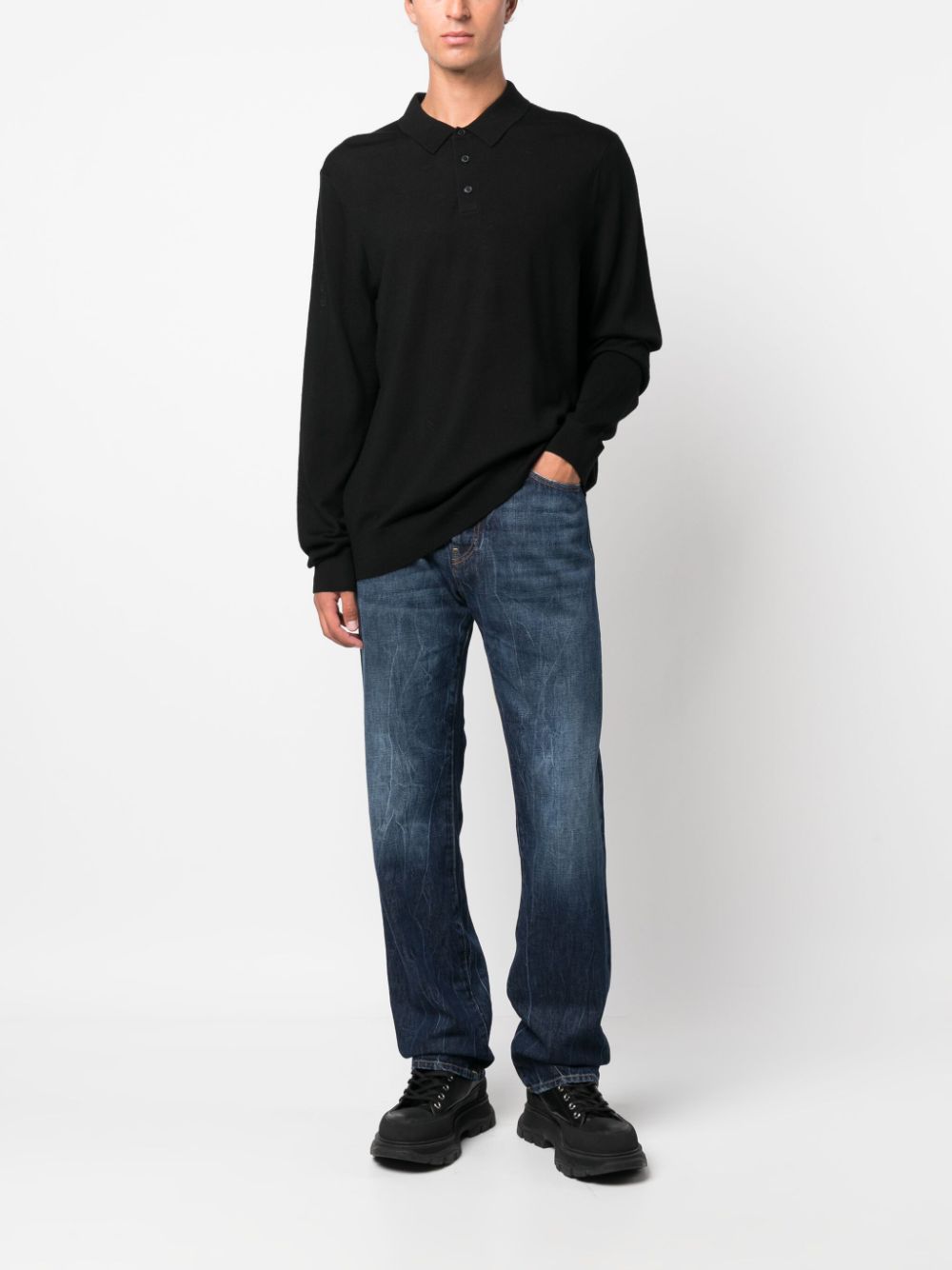 MICHAEL KORS Core Merino Long Sleeves Polo for Men